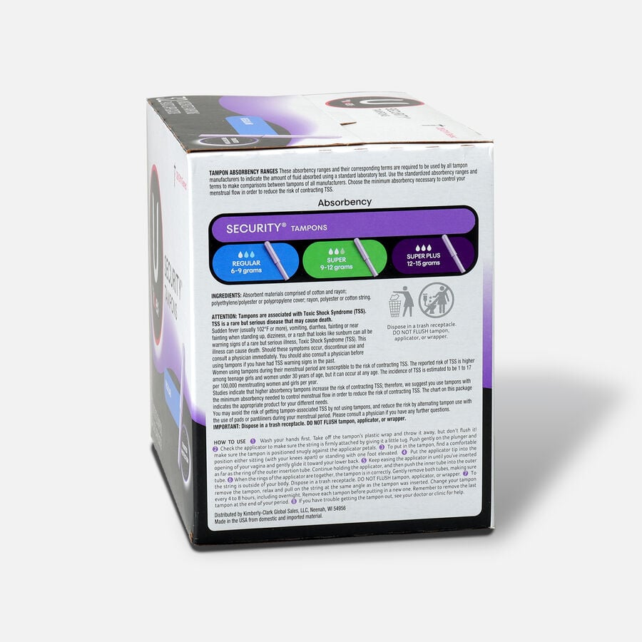 U By Kotex Security Tampons Regular Absorbency Unscented U By Kotex Security Tampons Regular Absorbency Unscented
