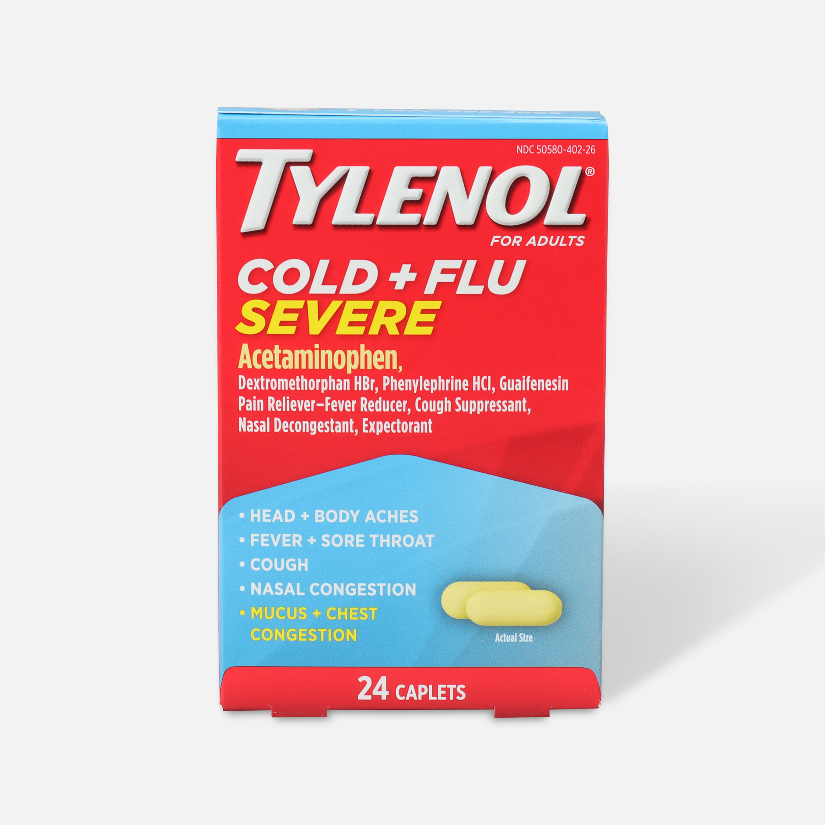 Tylenol Cold + Flu Severe Caplet, 24ct