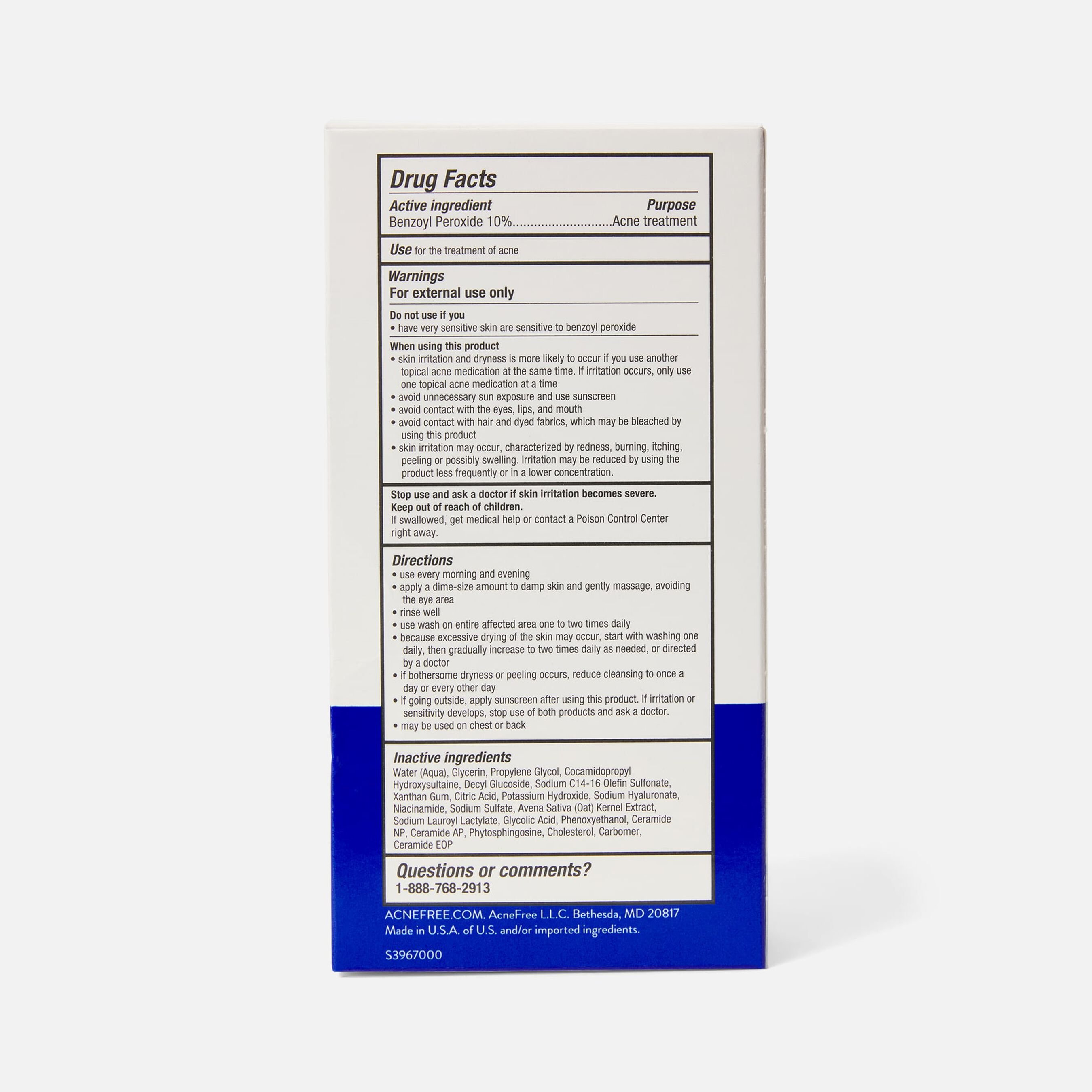 FSA Eligible AcneFree Severe Acne Benzoyl Peroxide Deep Cleansing