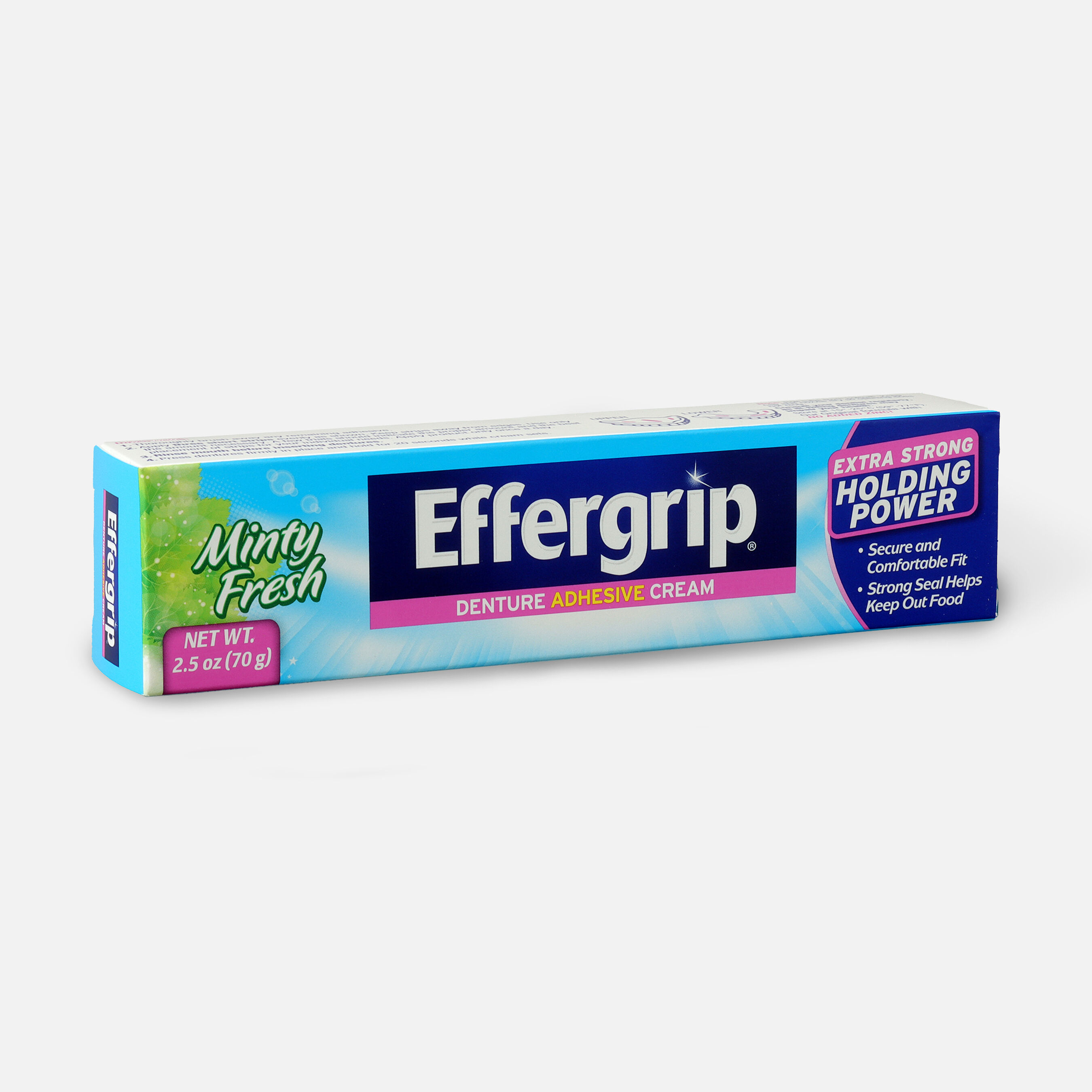 Effergrip Denture Adhesive Cream Minty Fresh, 2.5oz