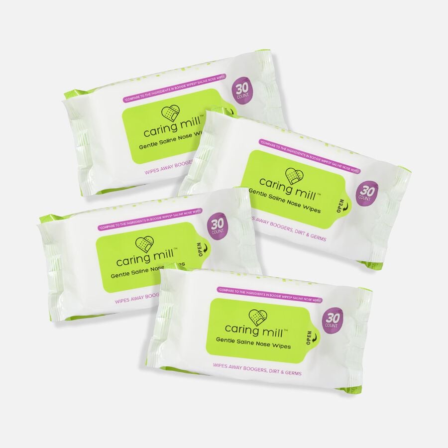 Caring Mill&trade; Gentle Saline Nose Wipes, Unscented, 30 ct. (4 pack), , large image number 0