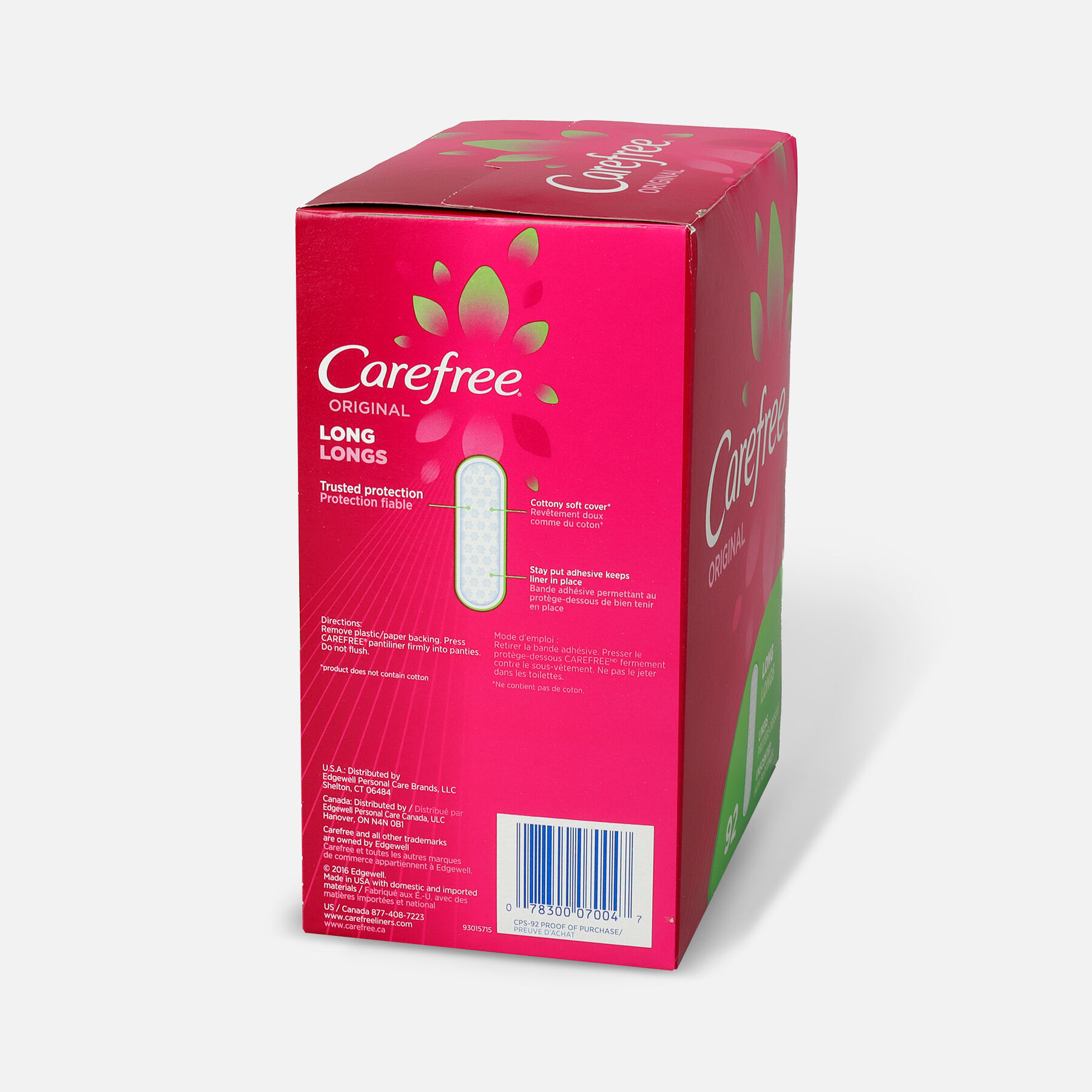 Carefree Original Long Pantiliners, Unscented, 92ct