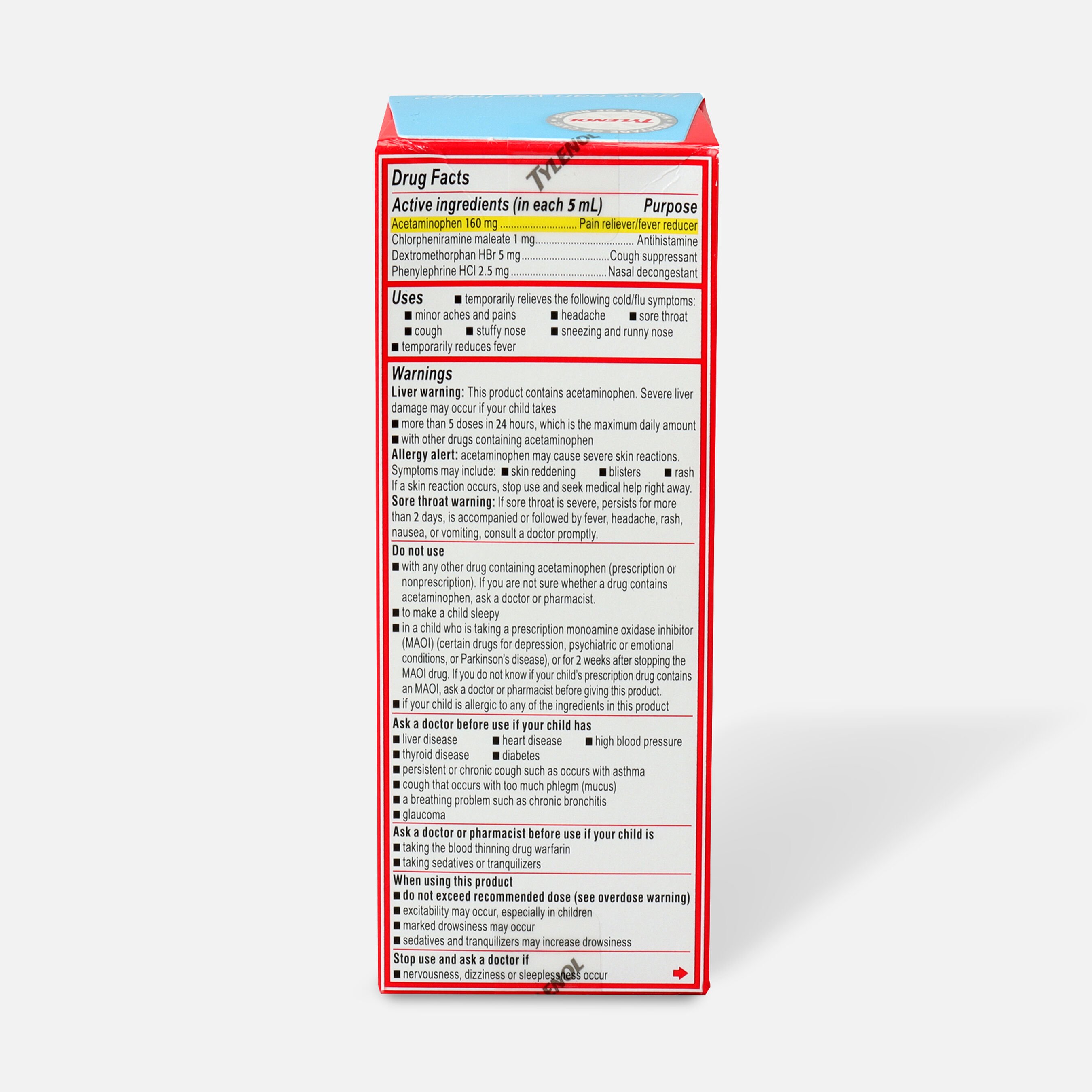 FSA Eligible Children's Tylenol Cold + Flu, Grape Flavor, 4 fl oz