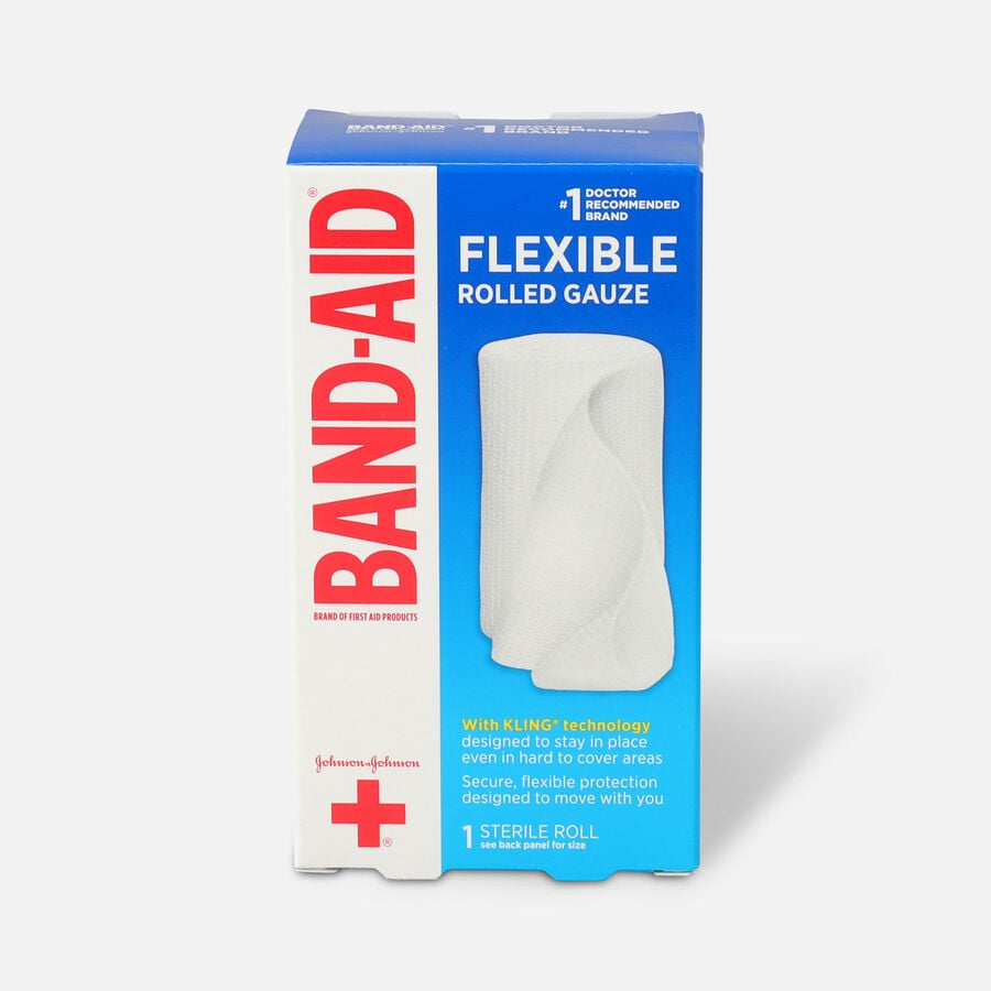 Band Aid First Aid Products Secure Gauze Roll and Wound Care Dressing, 3 in x 2.5 yds, , large image number 0