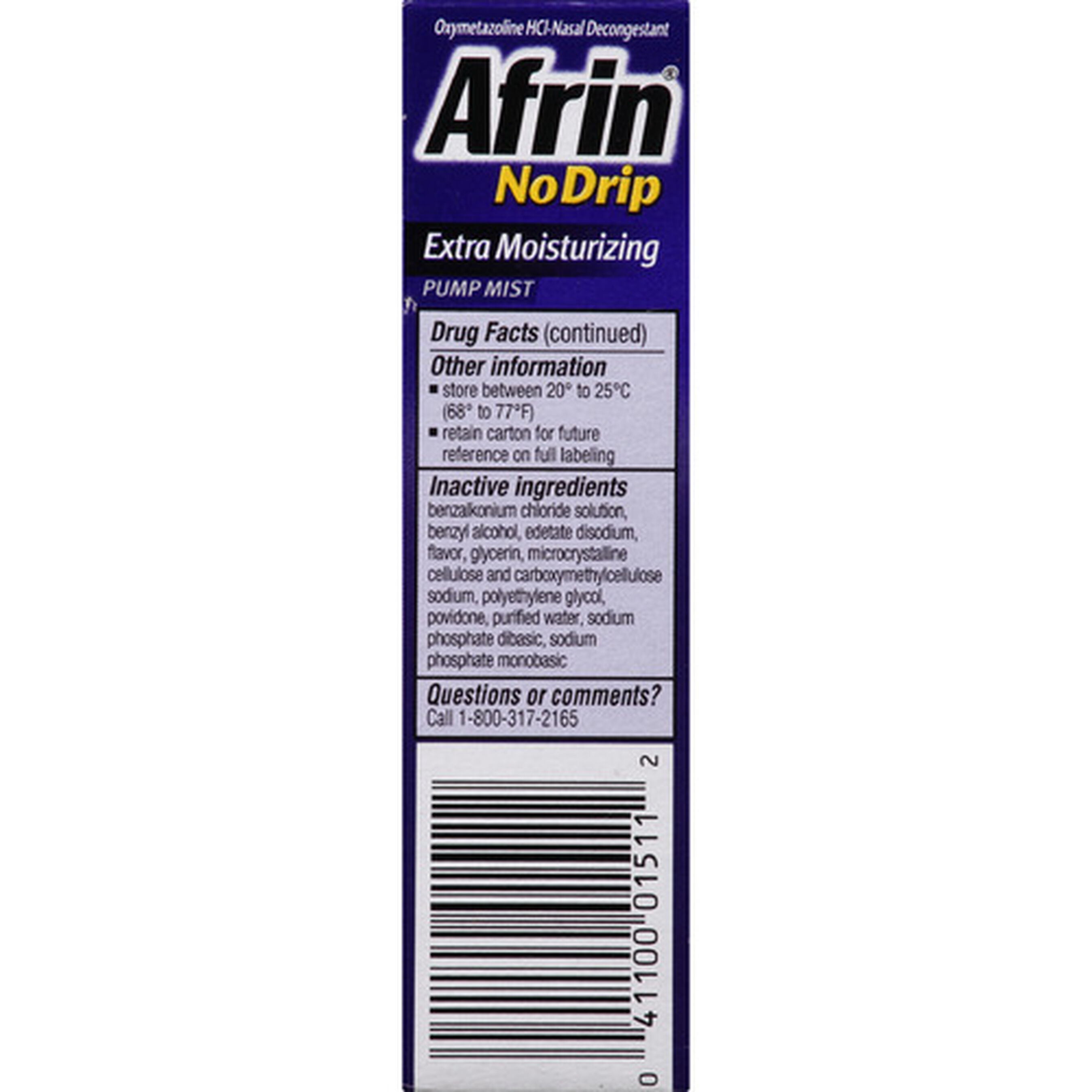 Afrin No Drip 12 Hour Pump Mist, Extra Moisturizing, .5 fl oz.