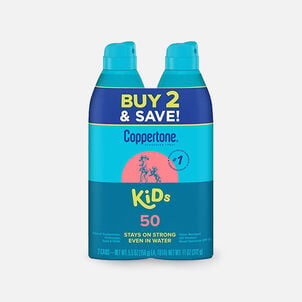 Coppertone Kids Sunscreen Spray SPF 50, 11 oz. - Twin Pack