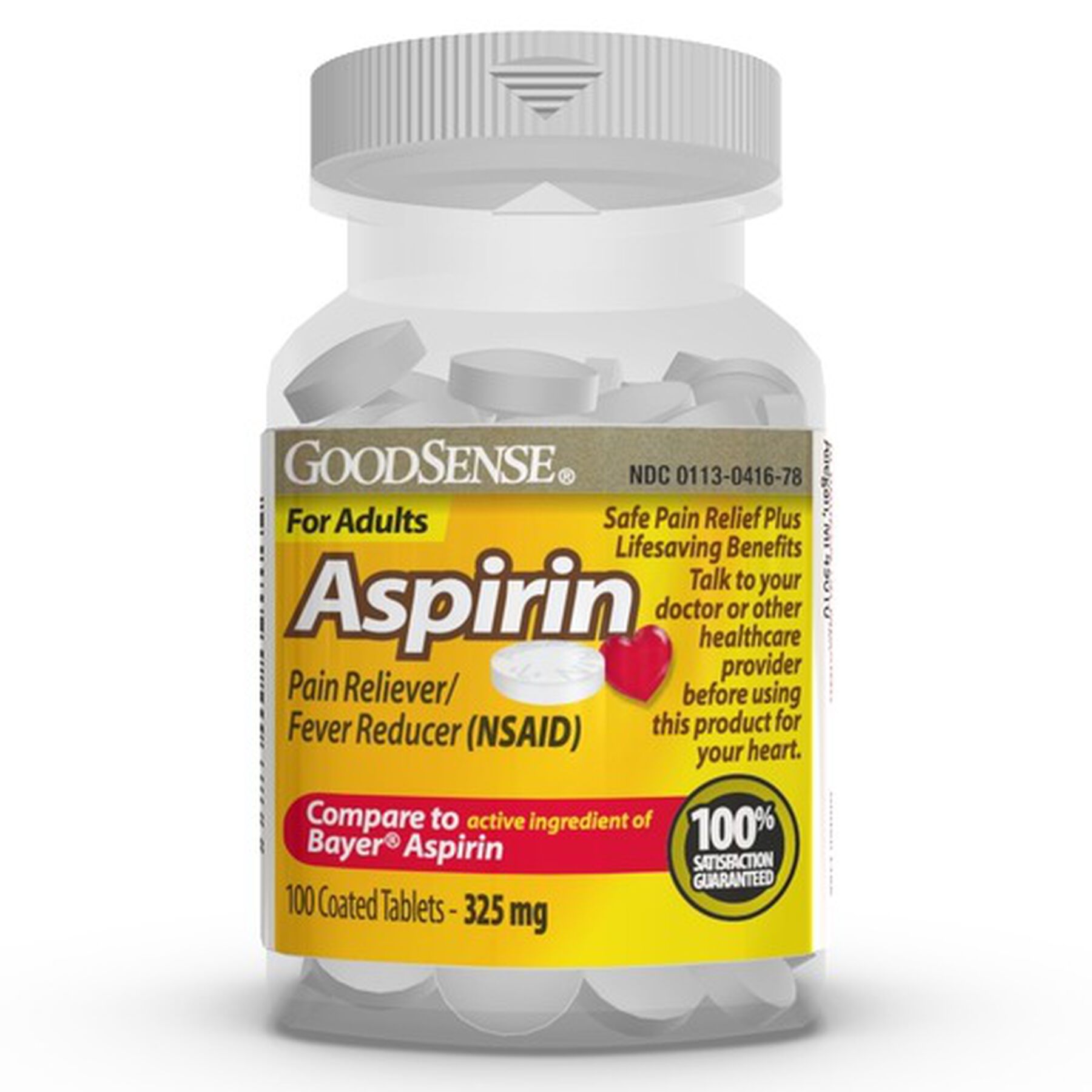 GoodSense® Aspirin 325 mg Coated Tablets, 100 ct
