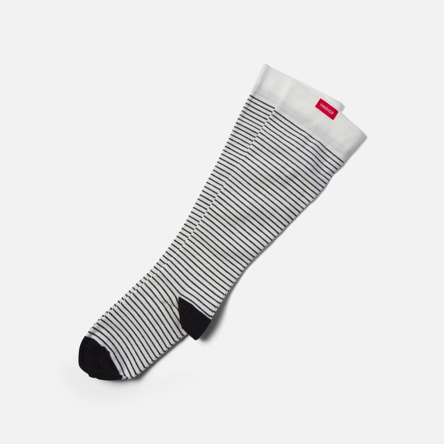 VIM & VIGR Cotton Compression Socks, Pinstripe, Cream and Black, 30-40 mmHg, , large image number 0