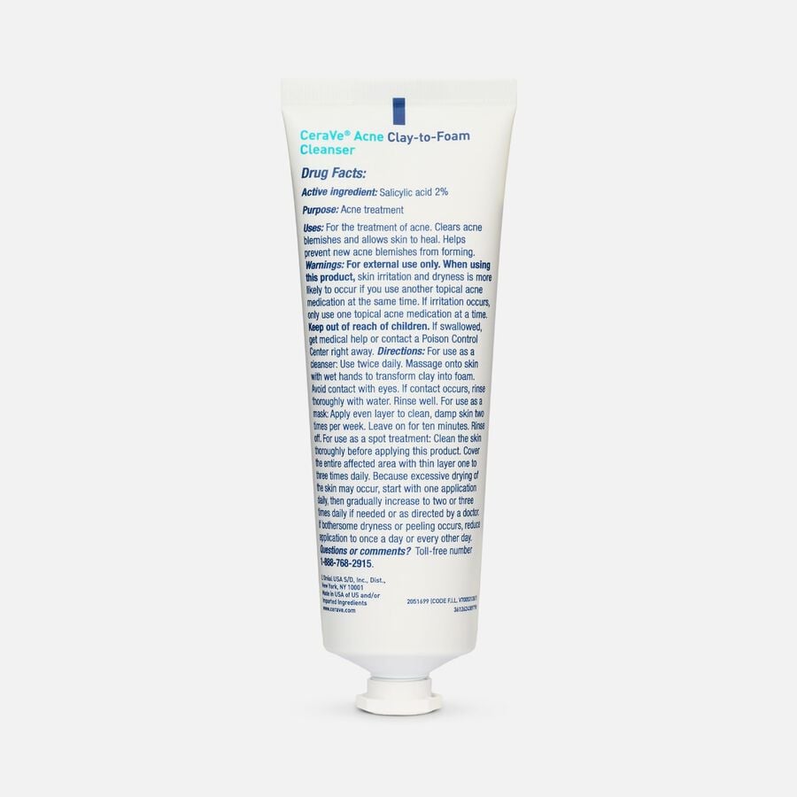 CeraVe&reg; Acne Clay to Foam Cleanser, , large image number 1