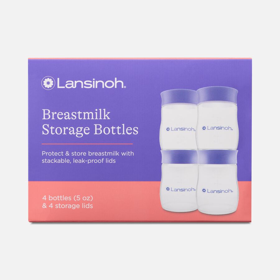Lansinoh Milk Storage Bottles, 4 ct., , large image number 0