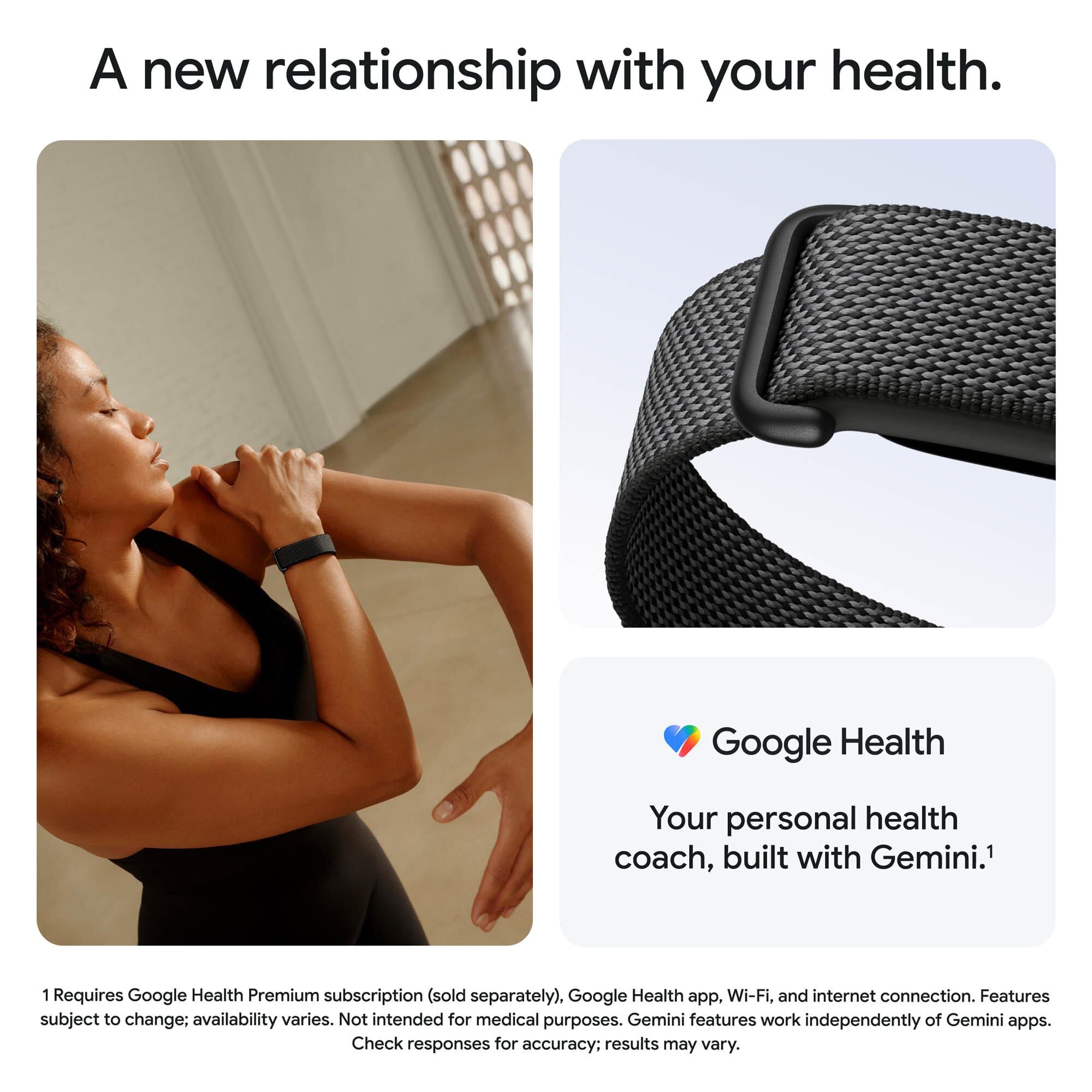 Google Fitbit Air, Screenless Fitness and Health Tracker, Obsidian