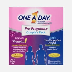 One A Day&reg; Pre-Pregnancy Multivitamin Couples Pack, Women's Softgels 30 ct. + Men's Tablets 30 ct.