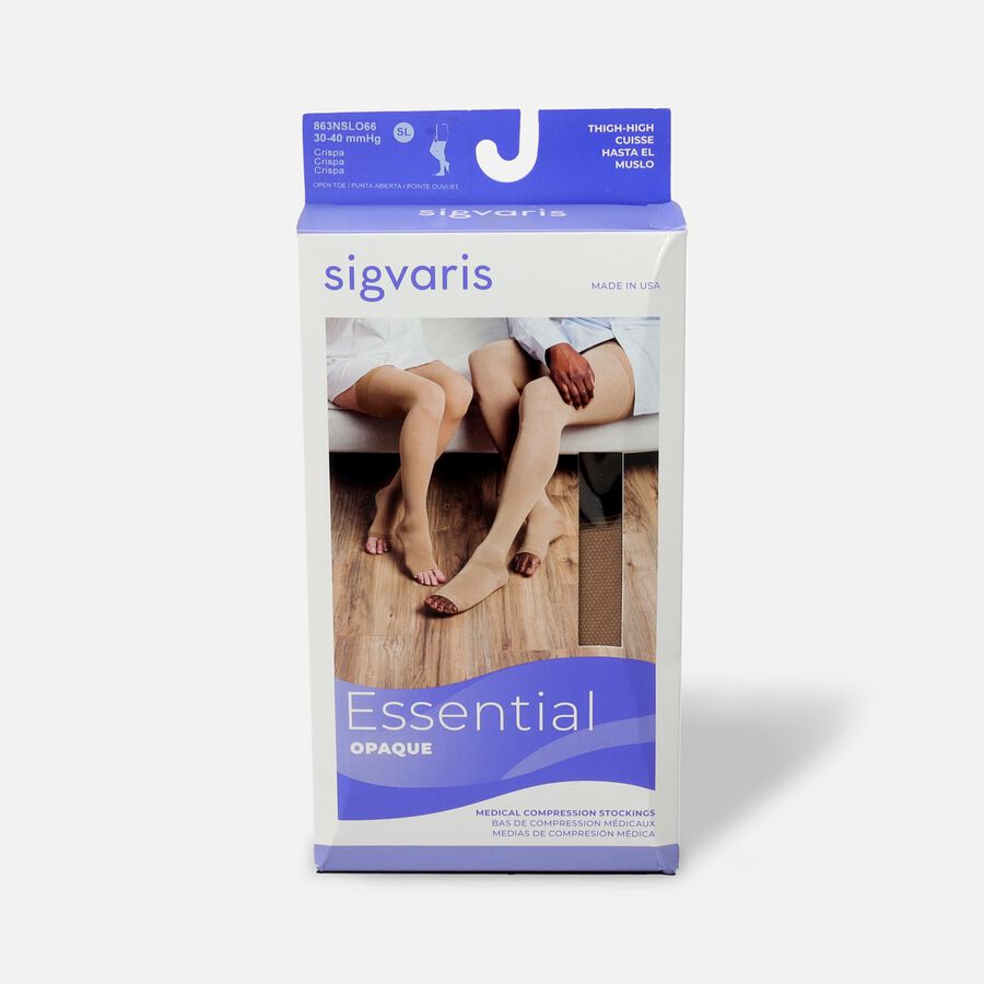 SIGVARIS Essential Opaque Thigh-High Open Toe, Crispa, , large image number 4