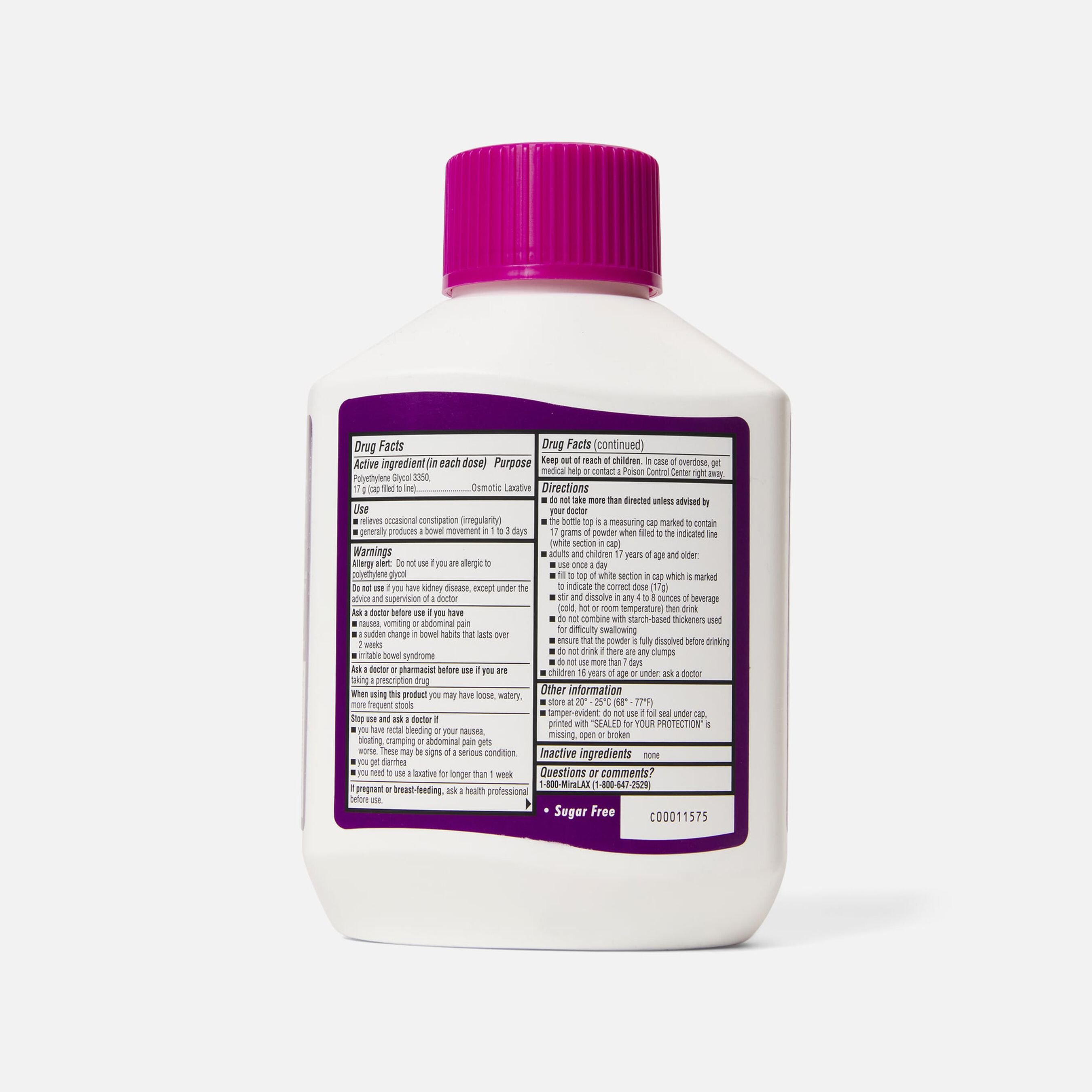 FSA Eligible MiraLAX Laxative Powder for Gentle Constipation Relief