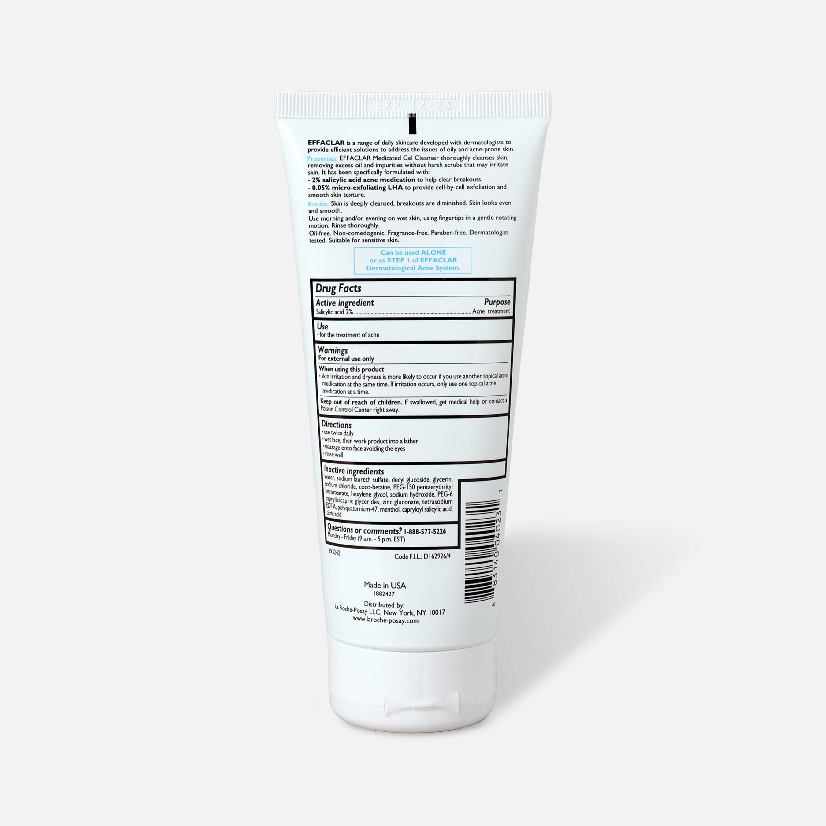 FSA Eligible La RochePosay Effaclar Medicated Gel Acne Cleanser, 6.76