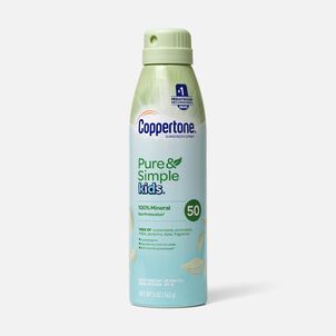 Coppertone Pure & Simple Kids Sunscreen Spray, SPF 50, 5 oz.