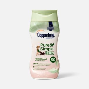 Coppertone Pure & Simple Baby Sunscreen Lotion, SPF 50, 6 oz.