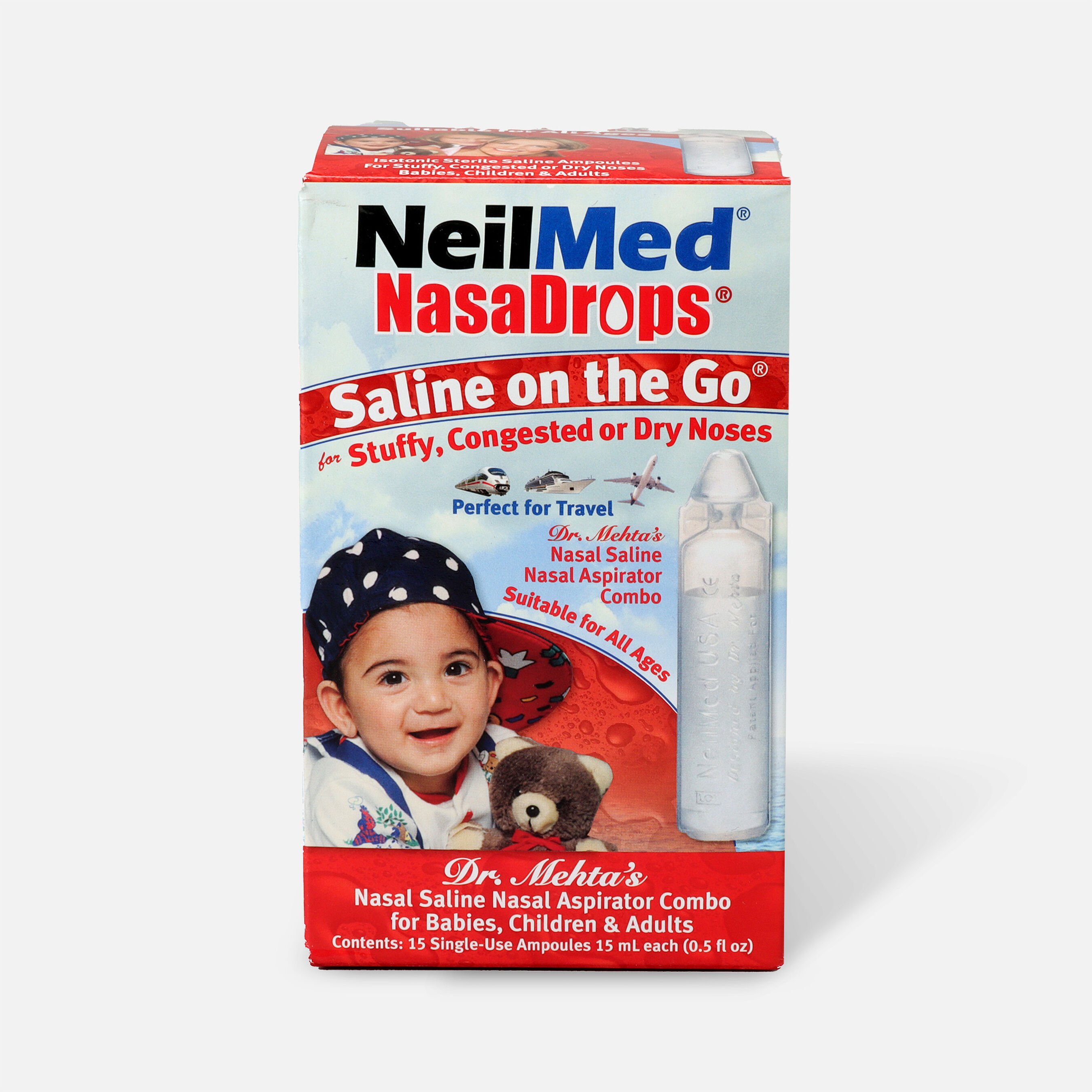 NeilMed NasaDrops Single Use Vials, 15 ea