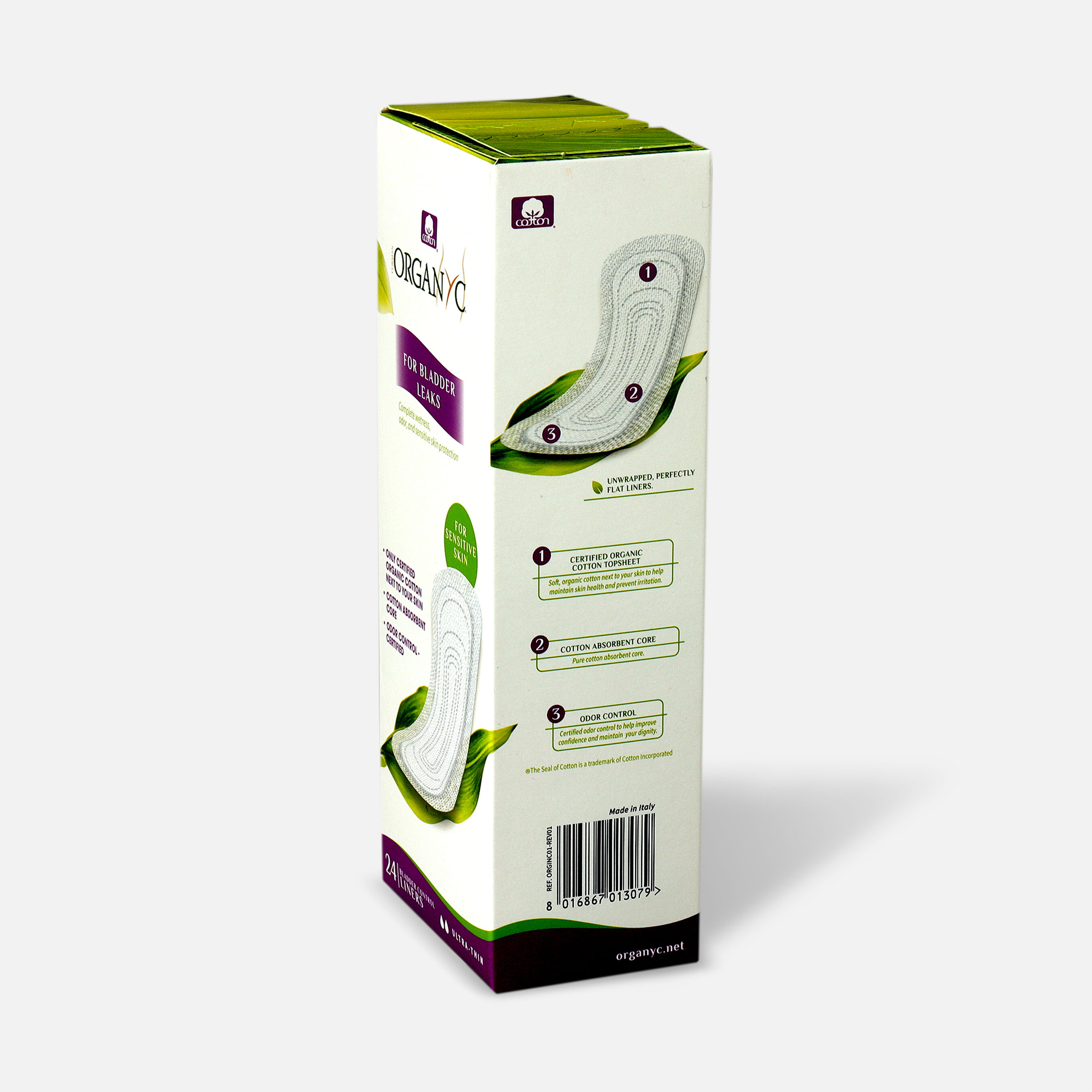 Organyc Bladder Control Ultra Thin Liners, 24ct