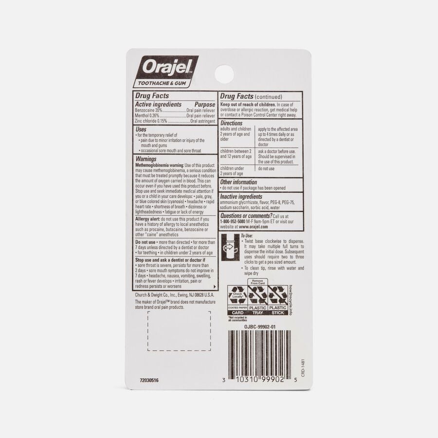 Orajel Tooth & Gum Pain Relief Pen, .07 oz., , large image number 1