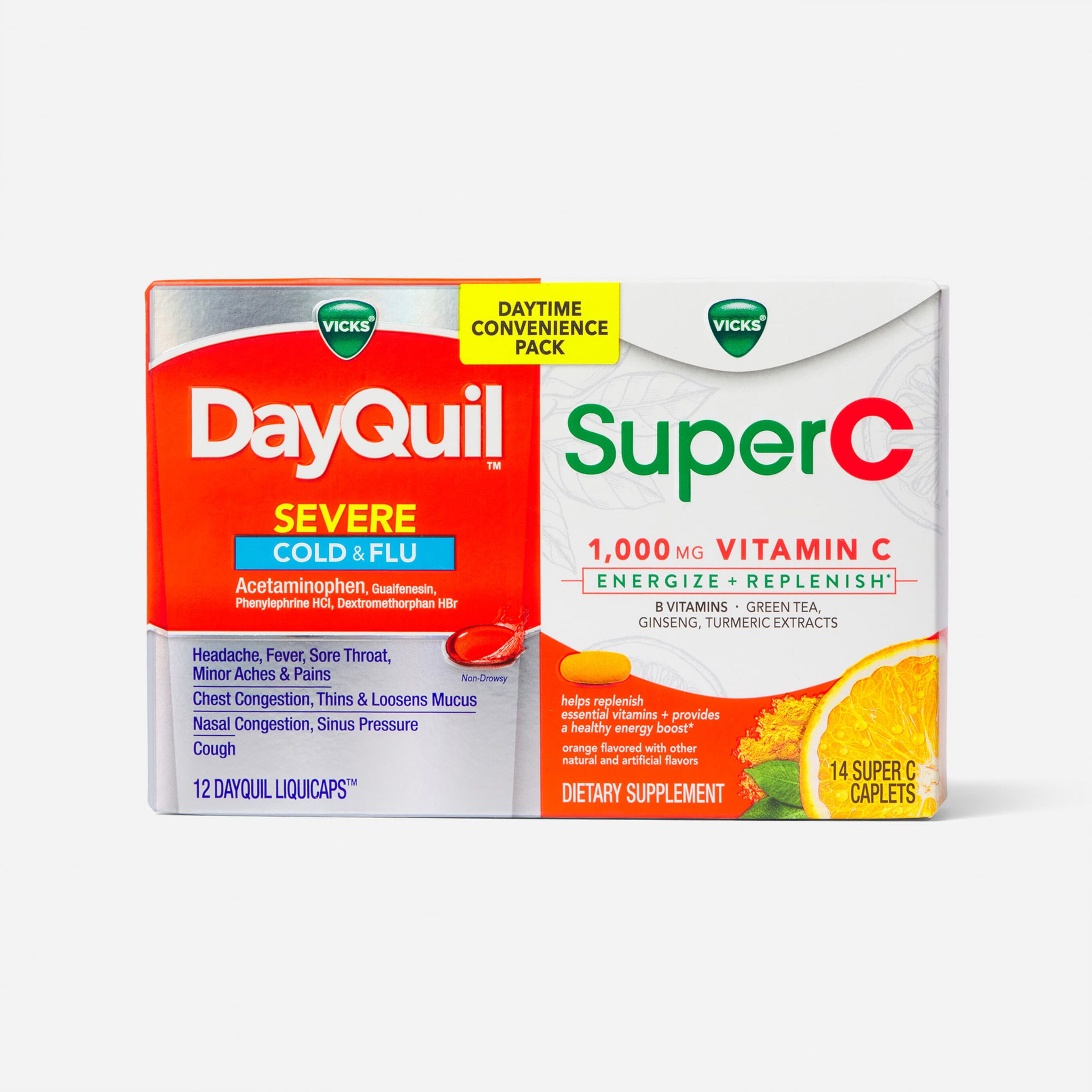 Vicks DayQuil Severe Cold & Flu LiquiCaps and Super C Convenience Pack