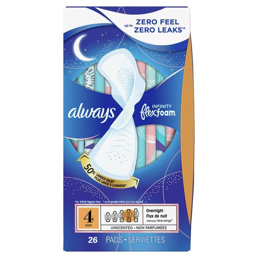 Always Infinity FlexFoam Pads with Wing, Unscented