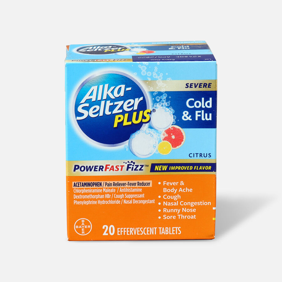 AlkaSeltzer Plus Severe Cold & Flu Powerfast Fizz Tablets, Citrus 20 ct