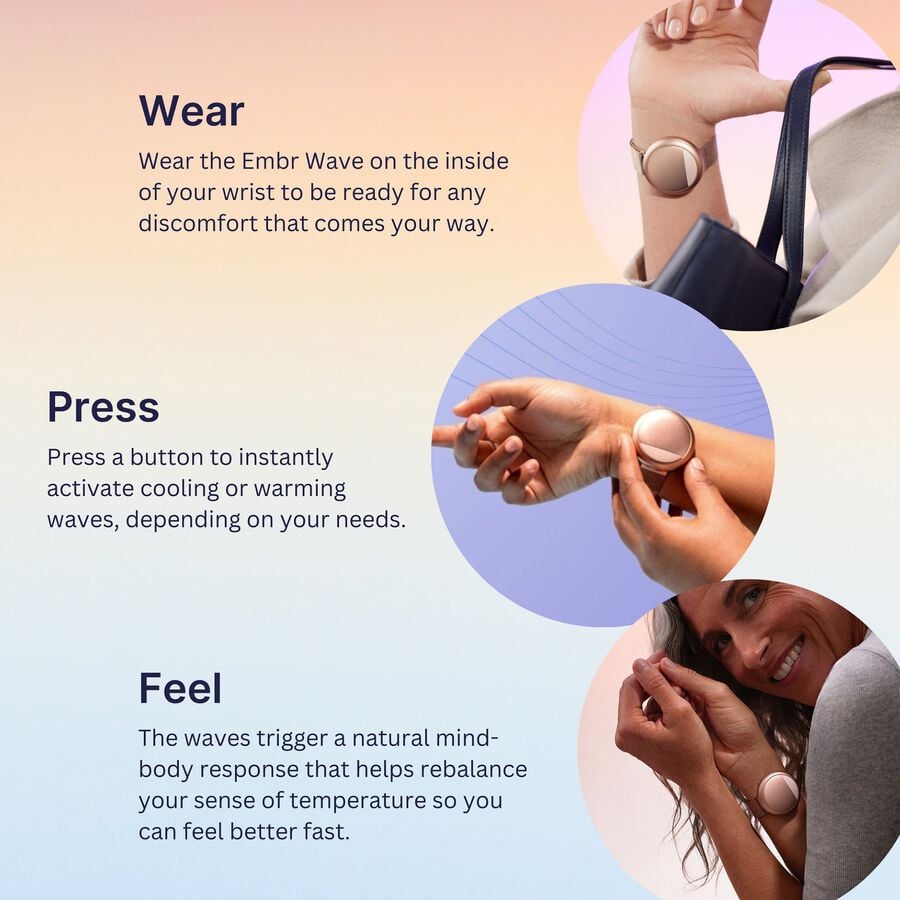 FSA Eligible Embr Wave 2 Hot Flash Relief Wristband, Rose Gold FSA Store