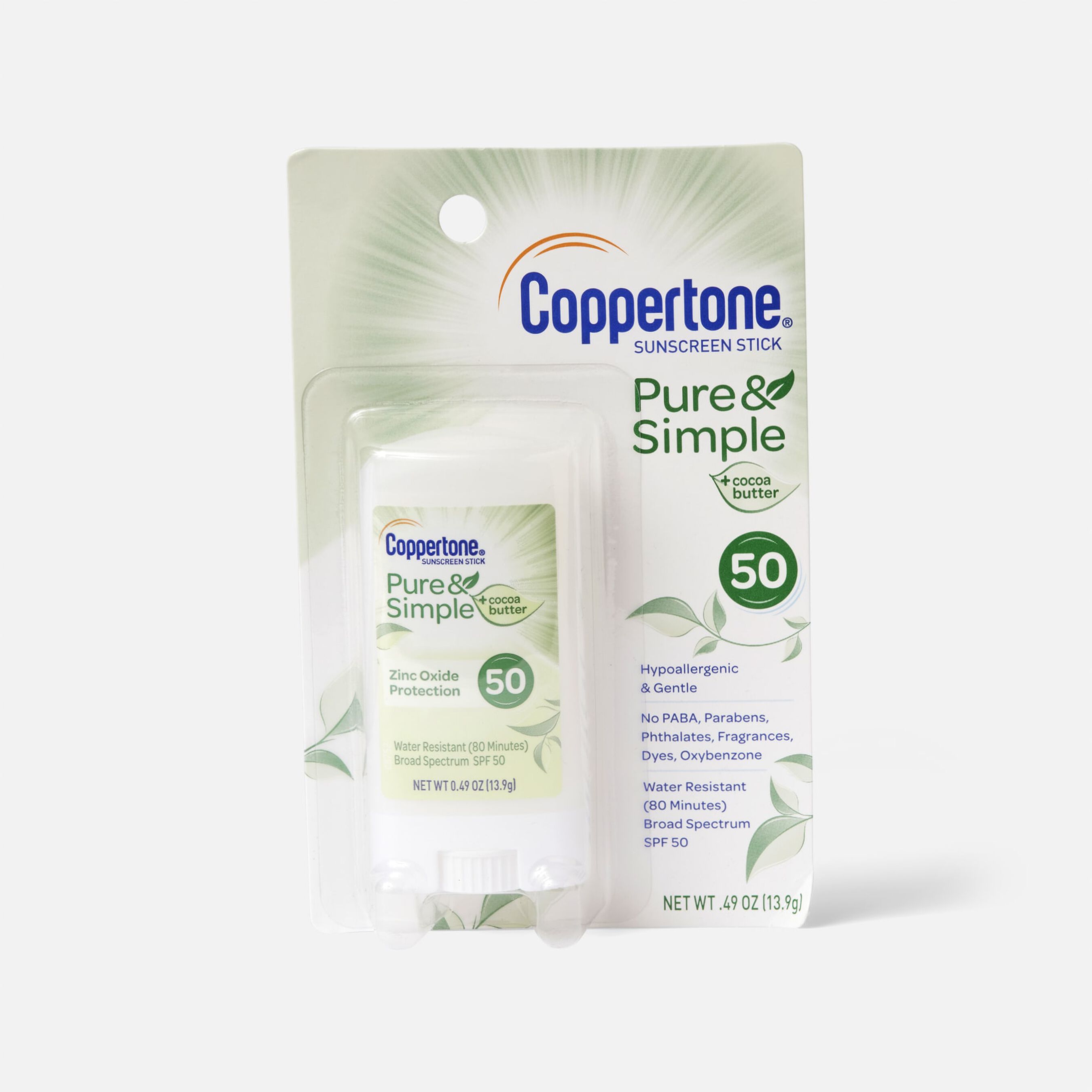 Coppertone Pure & Simple Stick, SPF 50, .49 oz.