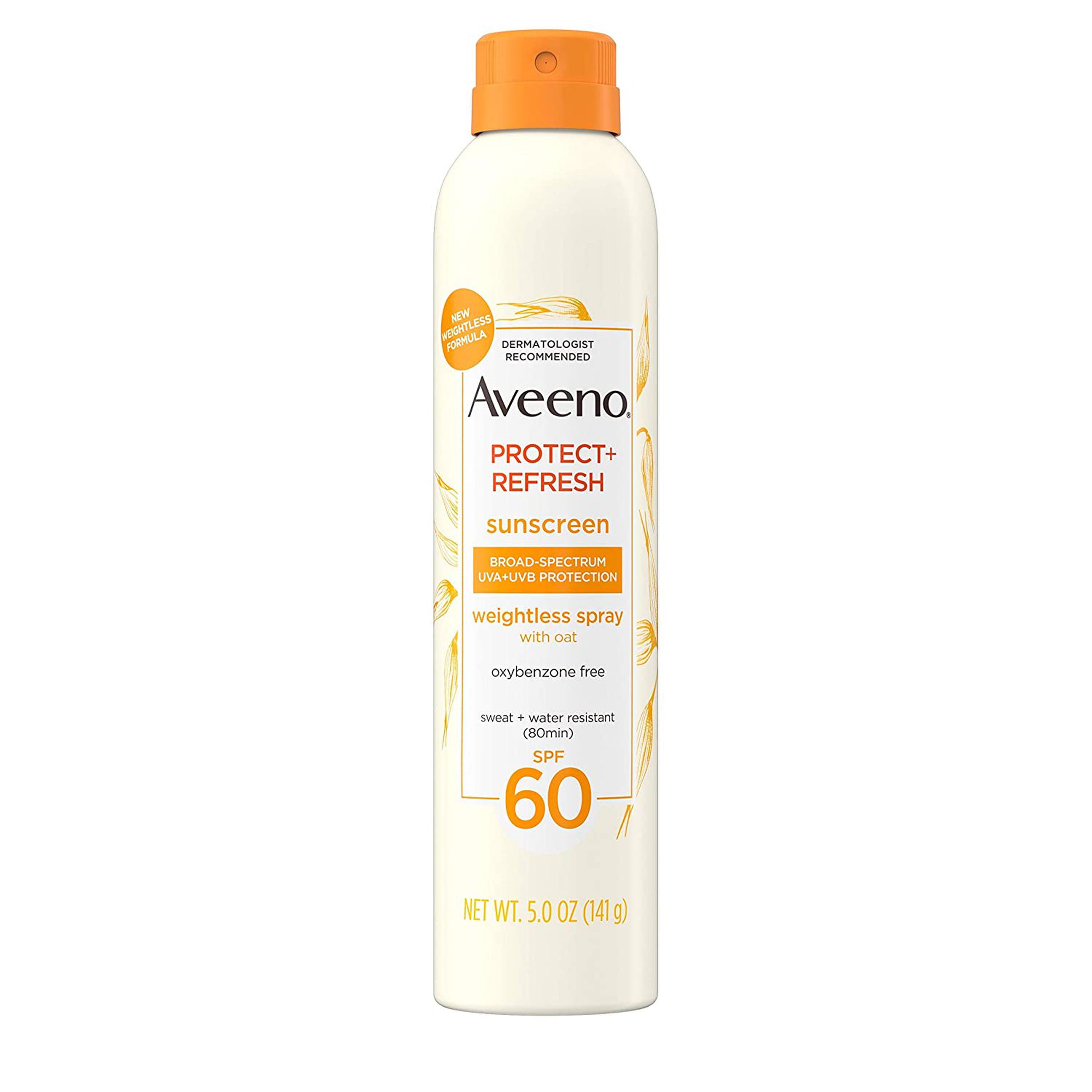 Aveeno Protect + Refresh Body Spray, SPF 60, 5 oz