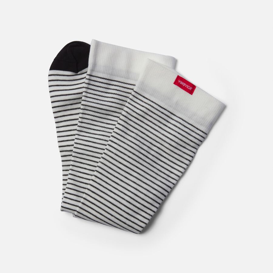 VIM & VIGR Cotton Compression Socks, Pinstripe, Cream and Black, M/L, 30-40 mmHg, , large image number 3