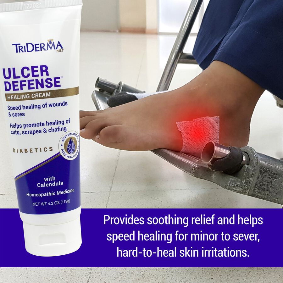 TriDerma Diabetics Ulcer Defense&trade; Healing Cream, 4.2 oz. Tube, , large image number 3