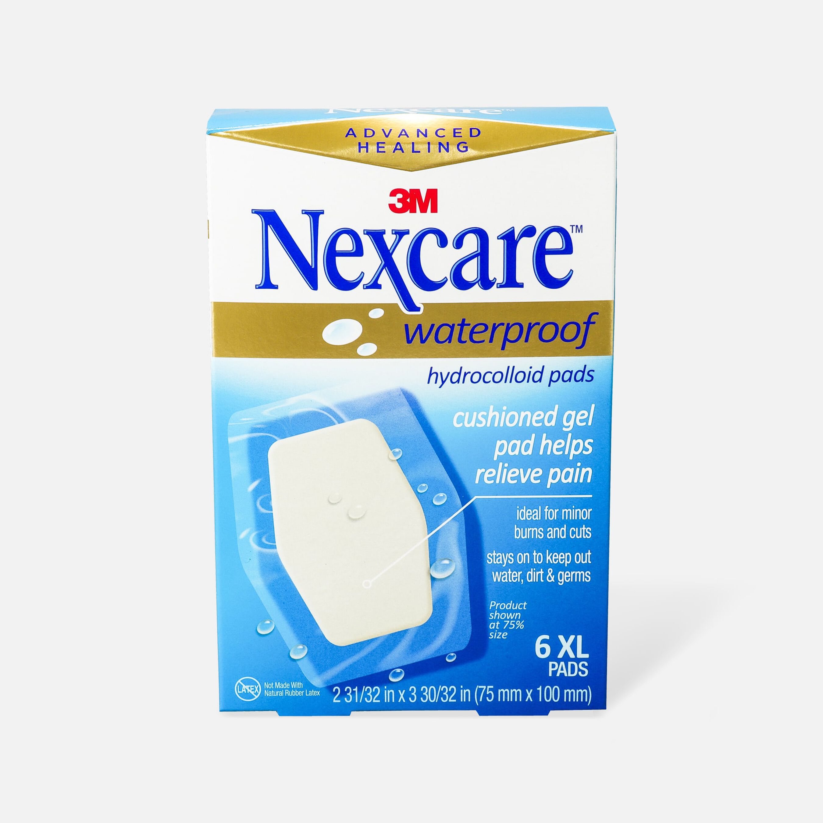 FSA Eligible Nexcare Advanced Healing Waterproof Hydrocolloid Pads, XL