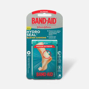 Band-Aid Hydro Seal Blister Cushion Bandages, Waterproof Adhesive Pads, Medium, 5 ct.