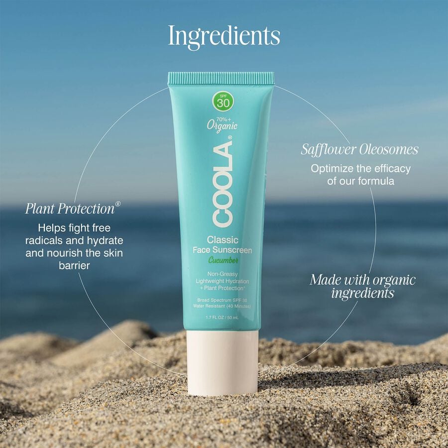 COOLA Classic Face Organic Sunscreen Lotion SPF 30 Cucumber, 1.7 oz., , large image number 1