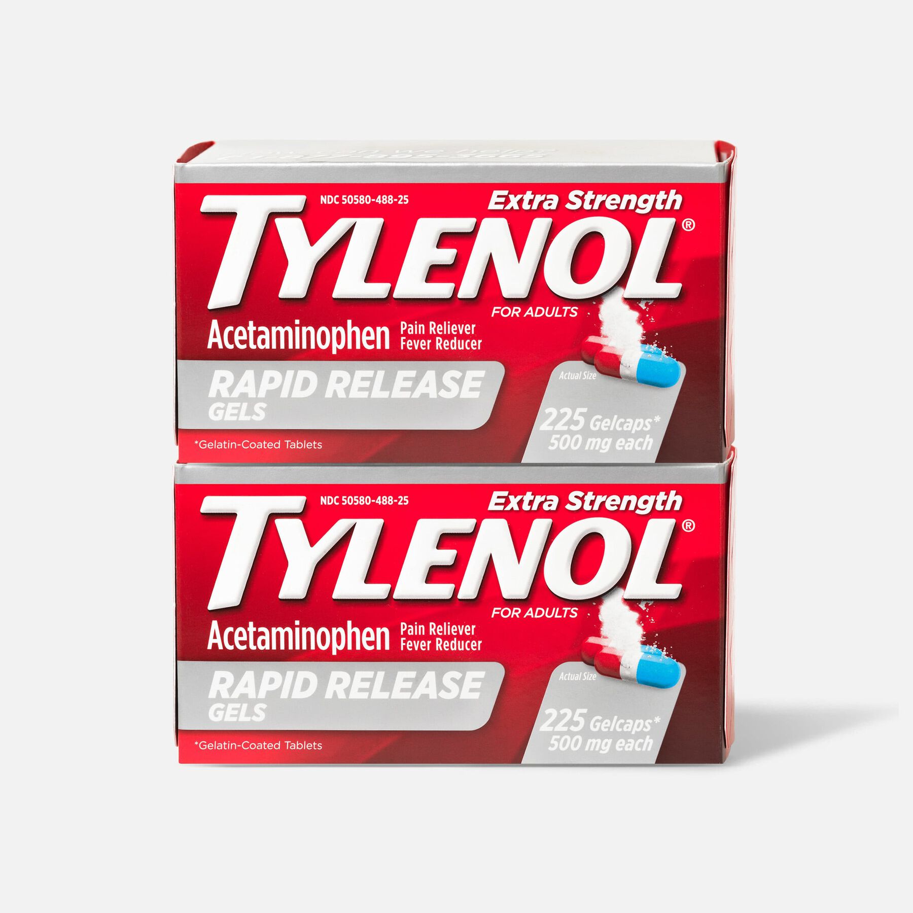 FSA Eligible Tylenol Extra Strength Rapid Release Gels, 225 ct. (2Pack