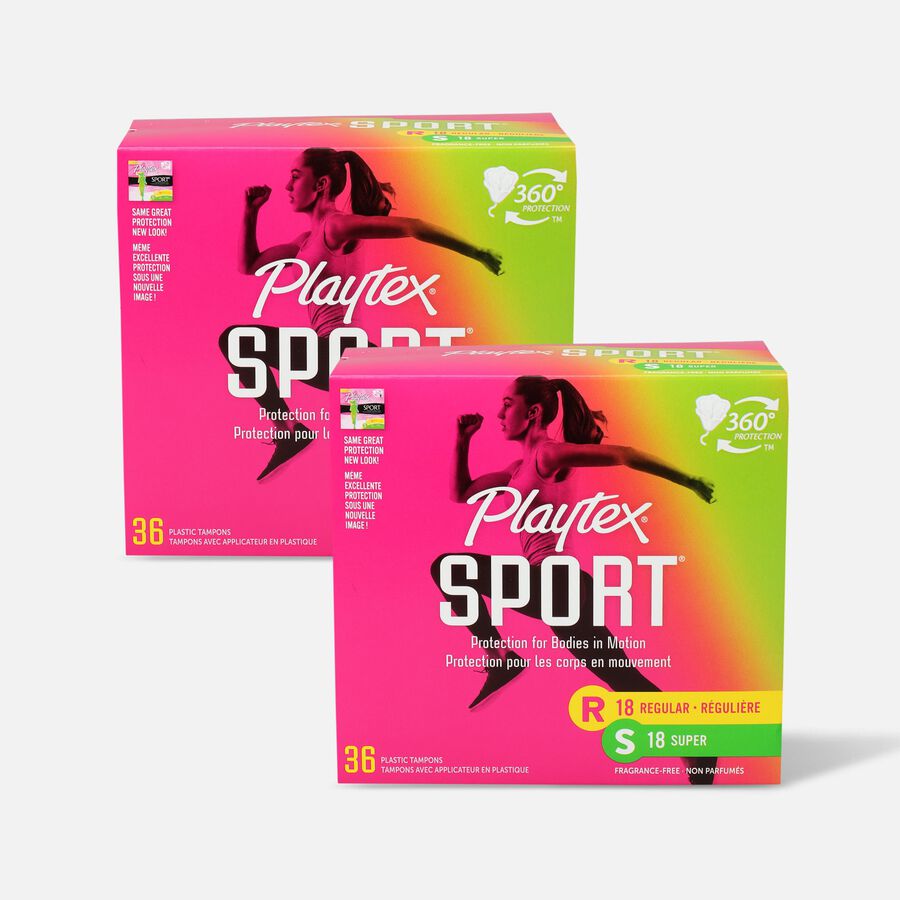 FSA Eligible Playtex Sport Multipack Tampons, Unscented, 36 ct. (Reg