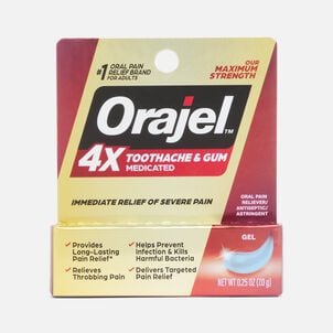 Orajel 4X Medicated For Toothache and Gum, Gel .25 oz.