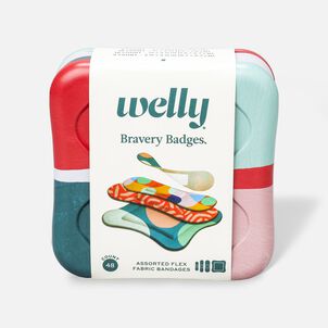 Welly Bravery Badges Block Geo Assorted Flex Fabric Bandages - 48 ct.