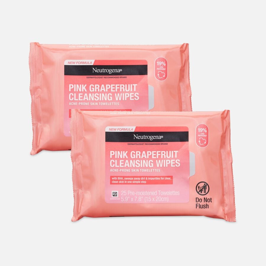 Neutrogena Pink Grapefruit Cleansing Wipes - 25 ct. (2-Pack), , large image number 0