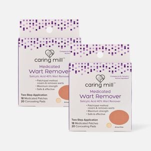 Caring Mill™ Wart Remover Medicated Discs,18 ct. Medicated Patches and 20 Concealing Pads (2-Pack)
