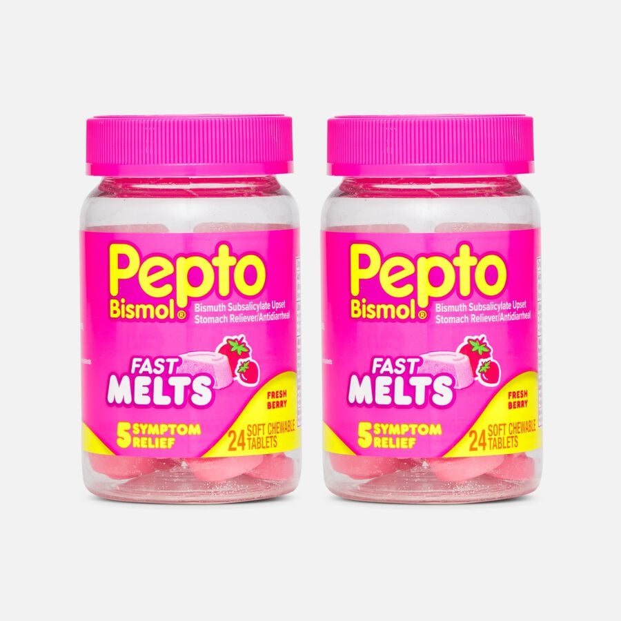Pepto Bismol Fast Melts Upset Stomach Relief, Fresh Berry, 24 ct. (2-Pack), , large image number 0