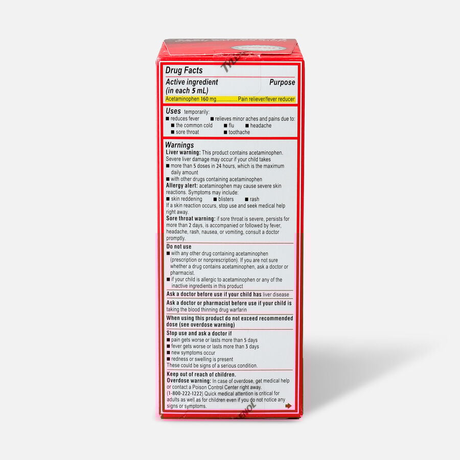 Tylenol Children's Pain & Fever Reliever Liquid, Dye-Free, Cherry, 4 fl oz., , large image number 1