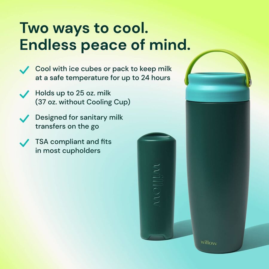 Willow Portable Milk Cooler, 25 fl. oz., Green, Green, large image number 1