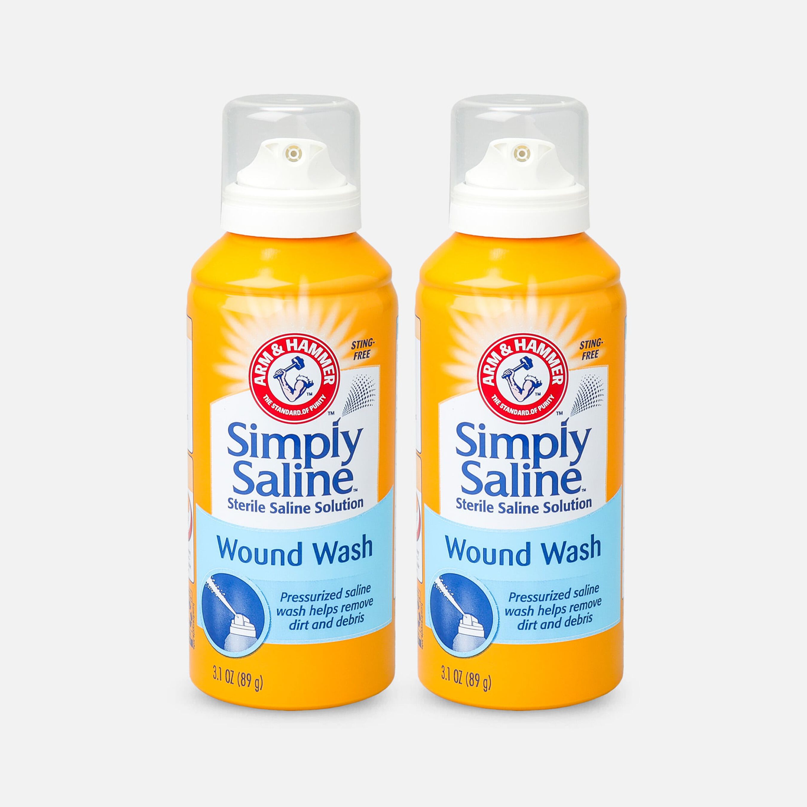 FSA Eligible Wound Wash Saline, Simply Painless 0.9 3 oz. (2Pack