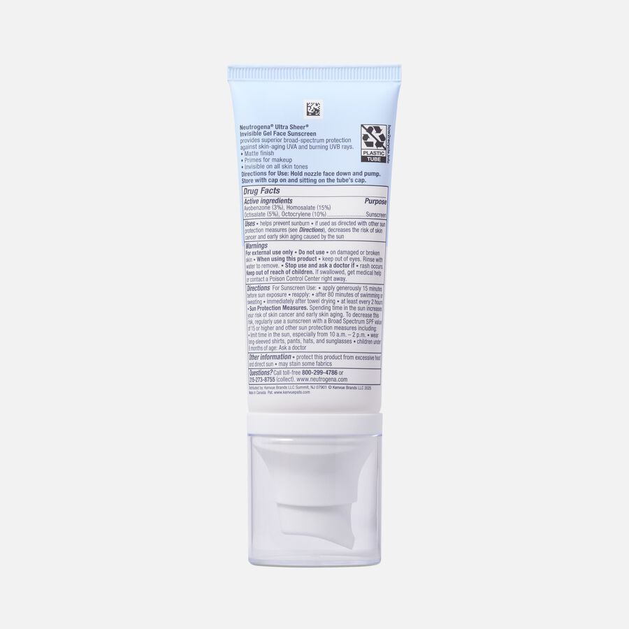 Neutrogena Ultra Sheer Invisible Gel Face Sunscreen SPF 40, 1.7 oz. Tube, , large image number 1
