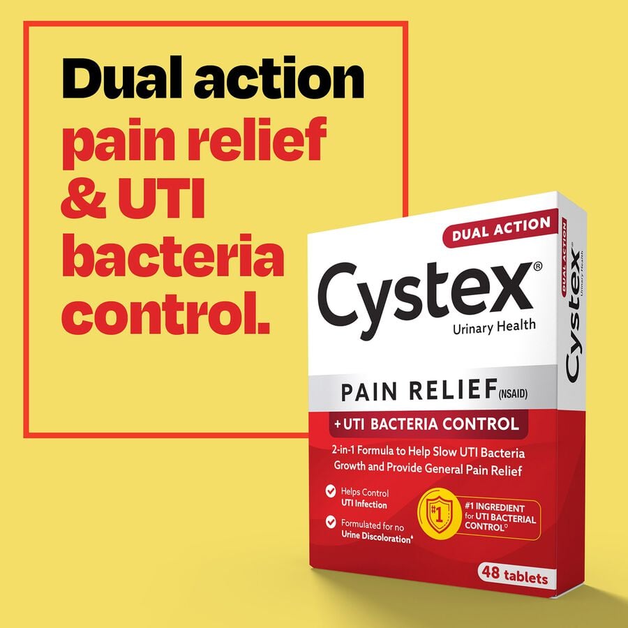 Cystex Pain Relief + UTI Bacteria Control Tablets, 48 ct, , large image number 2