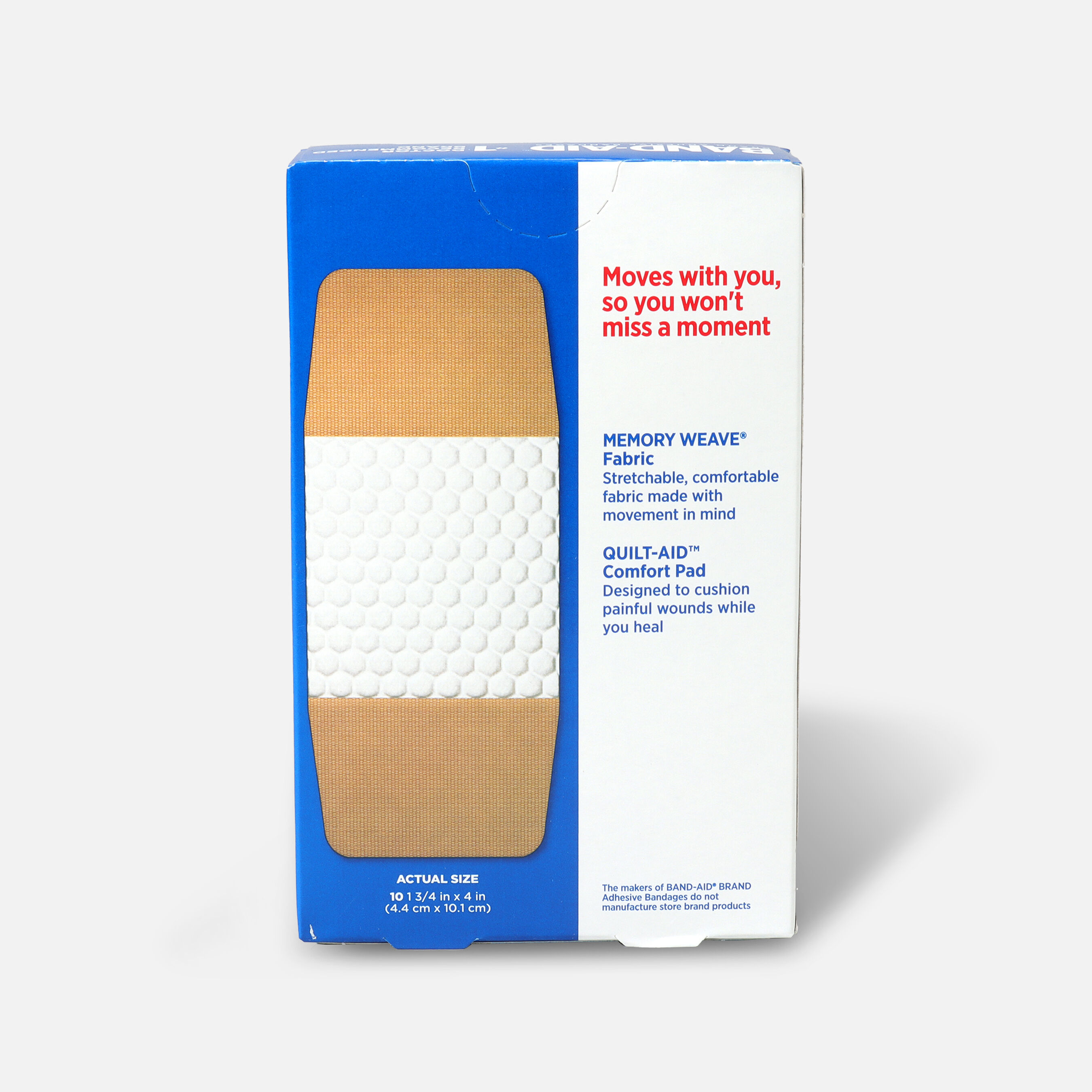 BandAid Flexible Fabric Adhesive Bandages, Extra Large 10ct