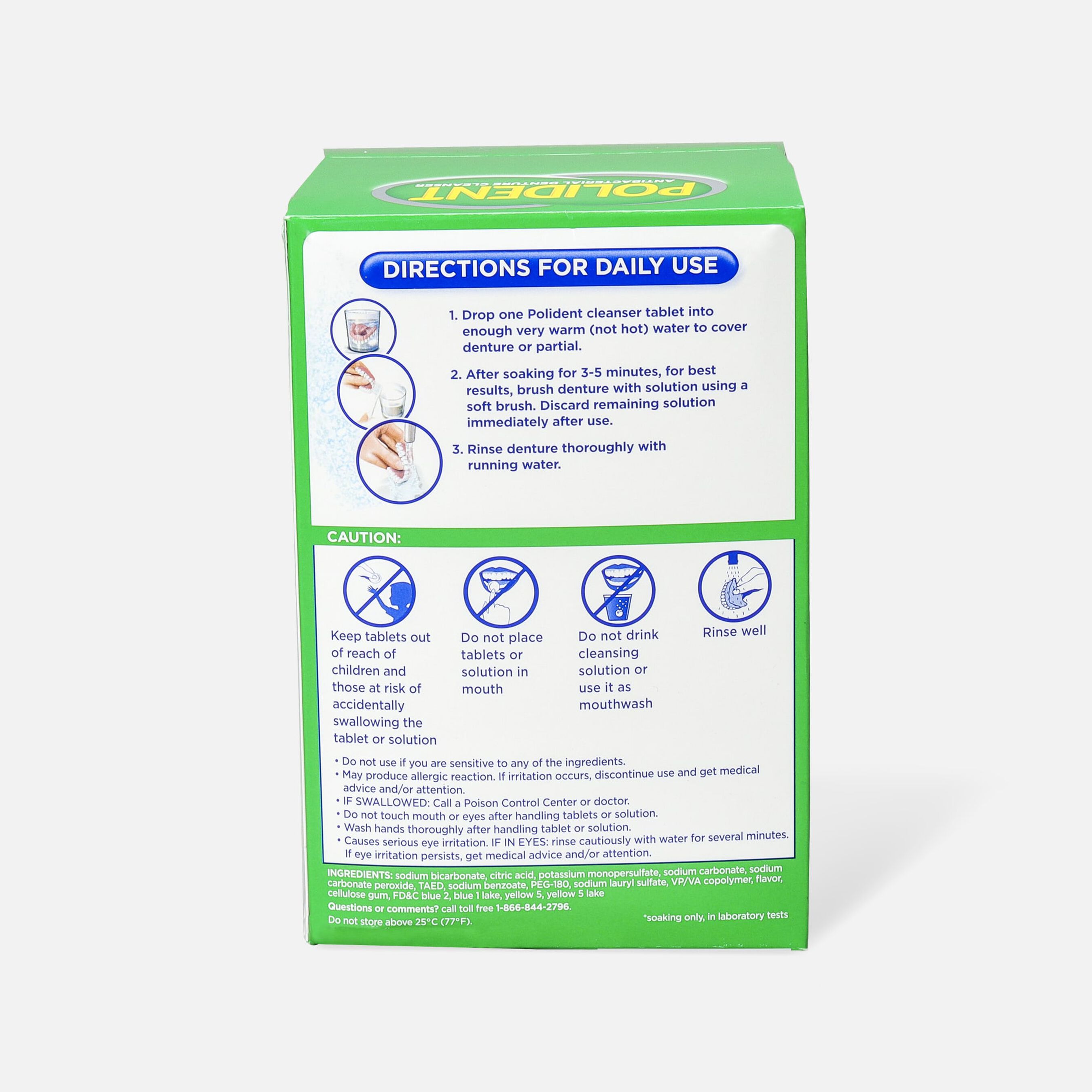 Polident 3 Minute Antibacterial Denture Cleanser Tablets 120 ct.