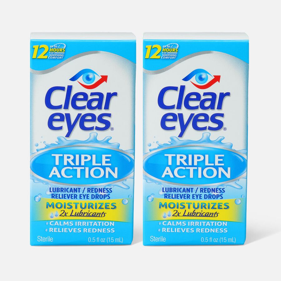 FSA Eligible Clear Eyes Triple Action Drops, .5 oz. (2Pack)